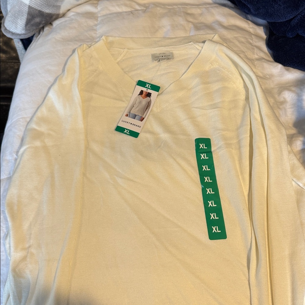 Lucky Brand Cream Knit Sweater